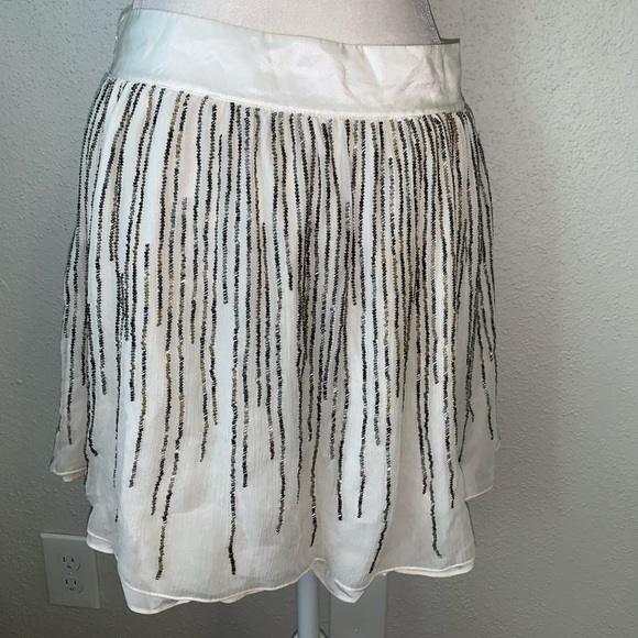 NWT Club Monaco Harley Beaded Jupe Skirt in Ivory Size 4 - Picture 6 of 12